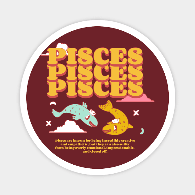 Pisces Zodiac Magnet by Tee-Short